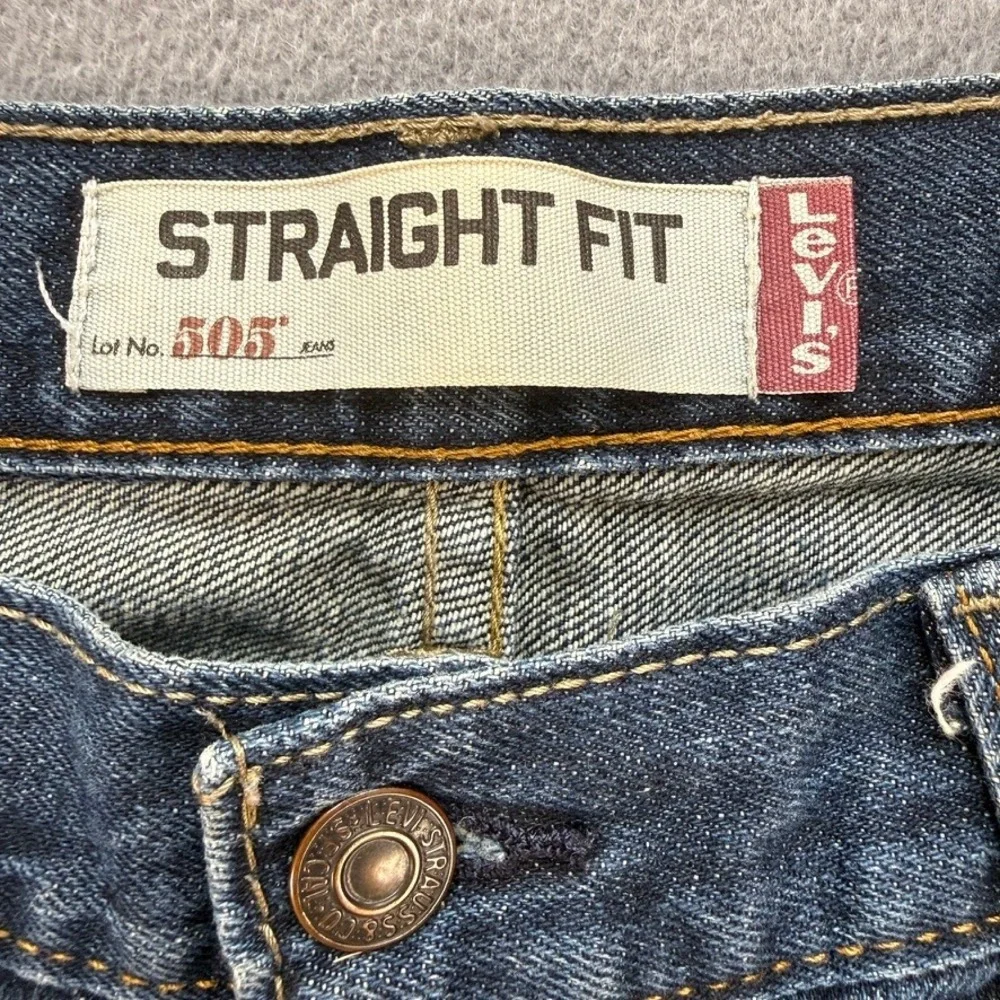 Levis 505 Straight Fit Jeans Men 33x36 (Fit 34x31) Blue Denim Workwear Classic